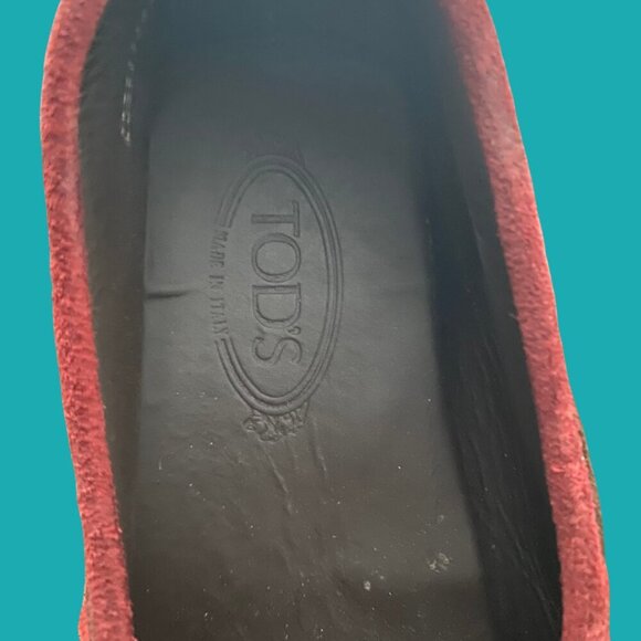 Tod’s Red Suede Gommino Driving Loafers – Size 13 (Made in Italy) - Picture 7 of 7